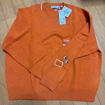 유니클로 x ANYA HINDMARCH 오렌지 니트 3XL