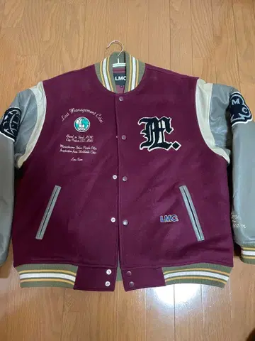 LMC 버건디 바시티 자켓