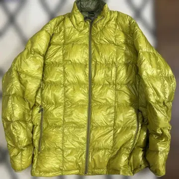 mont-bell 다운 자켓 경량 L 옐로우 그린 새상품급