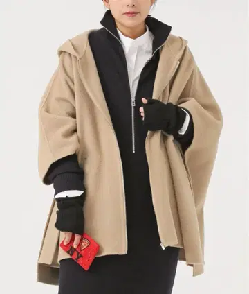 AP STUDIO 더블 페이스 판초 코트