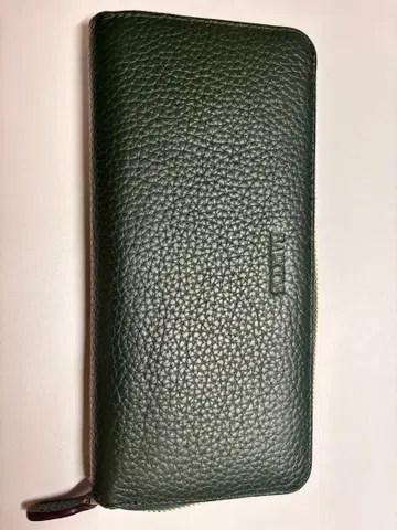 다크 그린 가죽 장지갑 거의 미사용