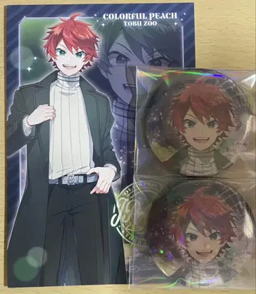 컬러풀 피치 토부 동물공원 쟈파파 캔뱃지 2 엽서 1