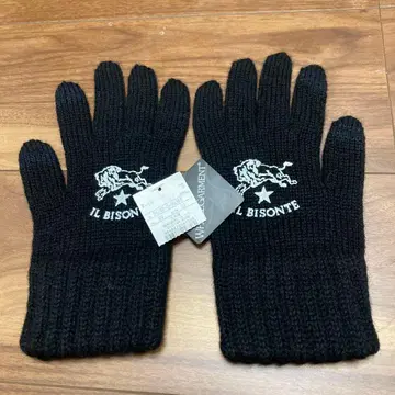 [ 새상품 ] IL BISONTE 니트 장갑 블랙