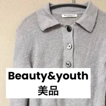 BEAUTY&YOUTH 그레이 크롭 니트 스웨터