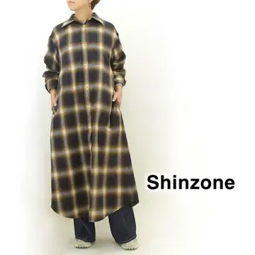THE SHINZONE 옴브레 체크 셔츠 원피스