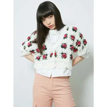 메리제니 크로셰 레이스 가디건 반팔