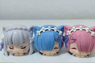 리제로 낮잠 미니피규어 렘, 라무, 에밀리아 3종 세트