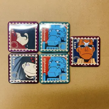 강철의 연금술사 스퀘어 캔뱃지 5개 세트