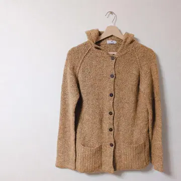 하자 있음 후드 부착 니트 가디건 캐시미어 혼방 [ 2/M ]