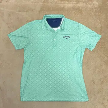 Callaway 피케 셔츠 L 민트 그린 도트 무늬 캘러웨이 남성용