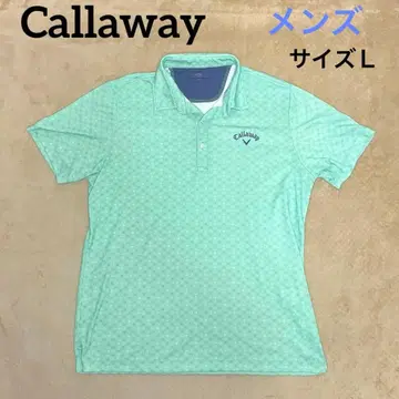 Callaway 피케 셔츠 L 민트 그린 도트 무늬 캘러웨이 남성용
