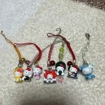약 20년 전의 것 헬로키티 스트랩 피규어 7개 세트