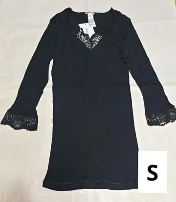 택 포함 새상품 고급 한로 울 실크 이너 상의 S 블랙