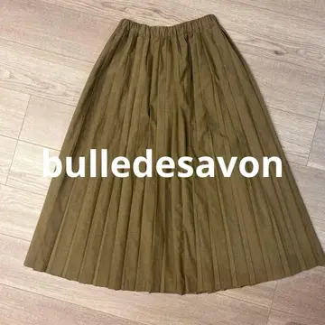 뷔르데사봉 bulledesavon 올리브색 롱 플리츠 스커트