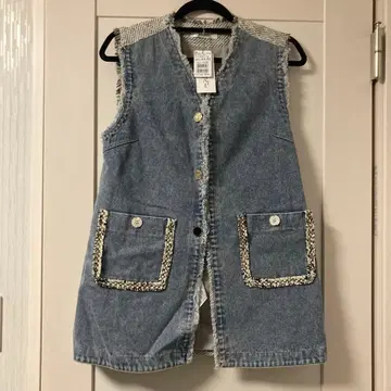 데님 슬리브리스 베스트 트위드