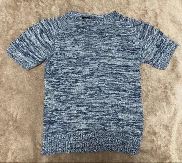 반팔 니트 스웨터 S 네이비 계열