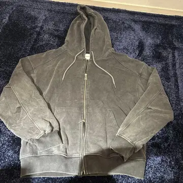 그레이 풀 집업 후드 부착 후드티 더블 지퍼