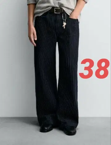 최종 가격 CHAMPION ZARA 스트라이프 배기 핏 청바지 38