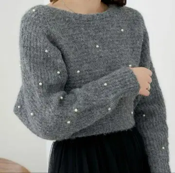 Chico 2WAY 펄 장식 돌먼 니트