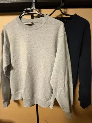 유니클로 UNIQLO 맨투맨 그레이 네이비 세트