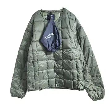 TAION 노카라 다운 카키 S 수납 봉투 포함 새상품급