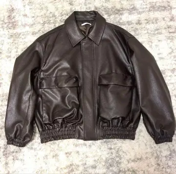 WYM 가죽 블루종 다크 브라운 S 사이즈