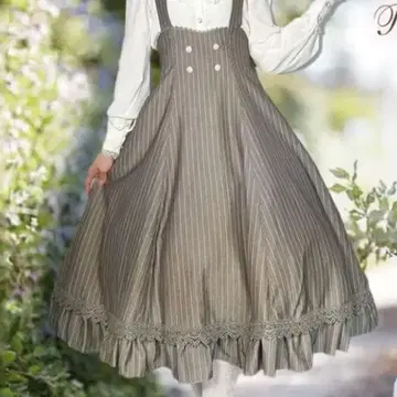 새상품급 후카사와 미도리 콜라보 클래시컬 오버롤 스커트 L 사이즈