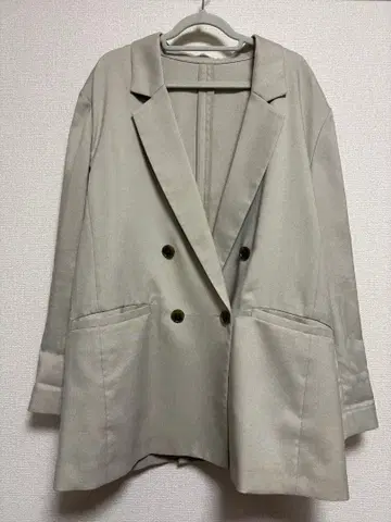 베이지 더블 브레스트 자켓