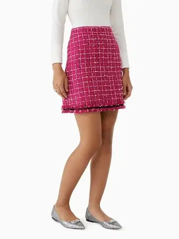 케이트 스페이드 핑크 트위드 타이트 스커트
