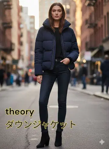 띠어리 다운 자켓 네이비 S 사이즈