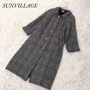 SUNVILLAGE 선빌리지 체스터 코트 M 체크 무늬 빈티지