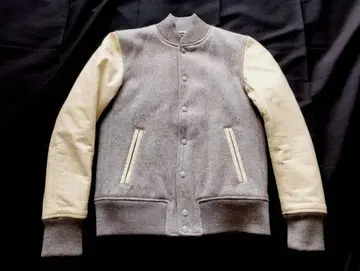 소매 가죽 바시티 자켓 Tokishirazu S