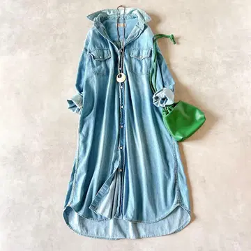 스테디셀러 인기 저널 스탠다드 리룸 데님 셔츠 롱 원피스