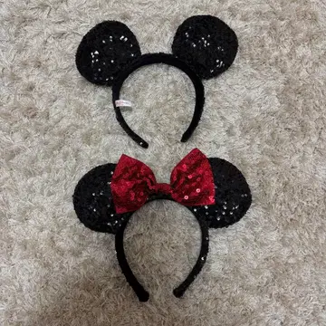 디즈니 미키 미니 스팽글 머리띠