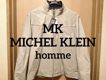 새상품 MK MICHEL KLEIN homme 가죽 라이더스 블루종