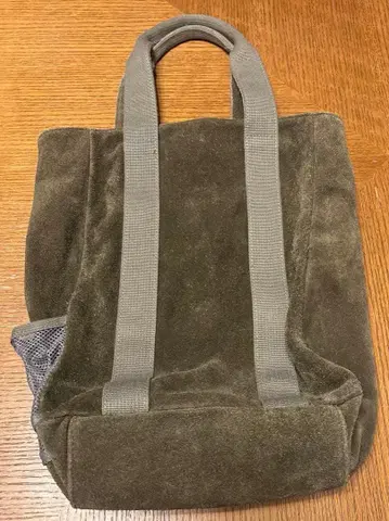 올리브 그린 스웨이드 토트백