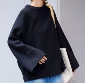 FRAMeWORK AQUA 크루 풀오버 네이비 캐시미어