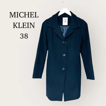 MICHEL KLEIN 네이비 체스터 코트 38/S 모혼방