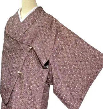 유43 기모노 코몬 작은 체구 히토에 바치카라 일품 순수 실크