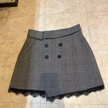 ZARA BASIC 체크 무늬 미니 스커트