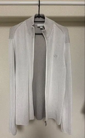 Lacoste ribbed knit track jacket grey