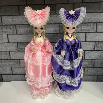 빈티지 빅토리아풍 레이스 인형 2체 세트 인기 쇼와 레트로 인형