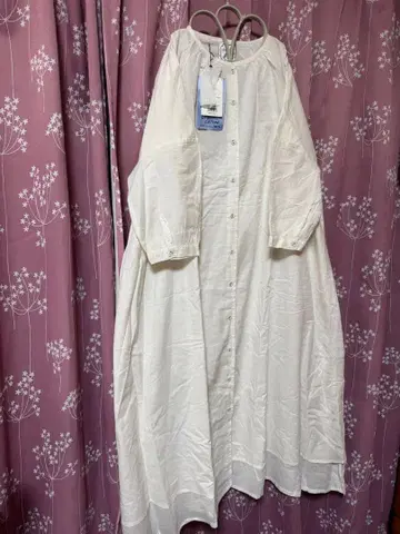 오가닉 코튼 롱 원피스 화이트 택 포함 새상품