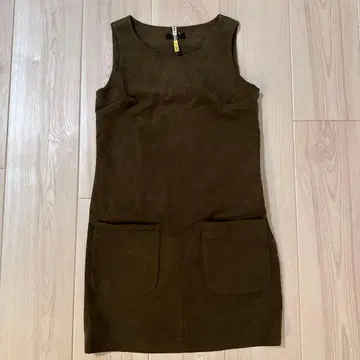 카키 인조 가죽 가죽 원피스 이네드