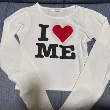 ACLENT 레이스 모티브 ILOVE 로고 롱T 긴팔 화이트