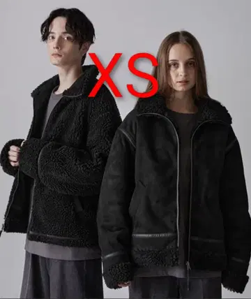 CLEL 리버서블 페이크 무스탕 자켓 블랙 XS