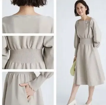 셀포드 스캘럽 니트 원피스