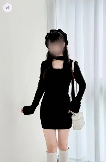 BunnyLis 머플러 포함 퍼 컷 원피스