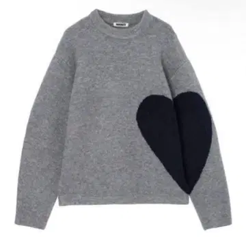 NKNIT 하트 패턴 니트 그레이 프리 사이즈