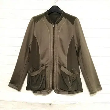 HIROKO BIS 이소재 절개 집업 가디건